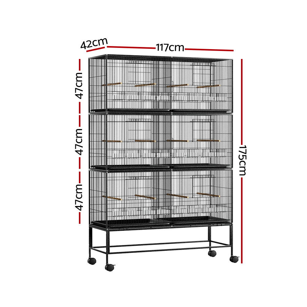 i.Pet Large Aviary Bird Cage 175cm Galvanised Black