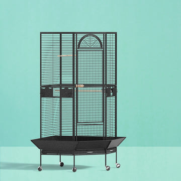 i.Pet Bird Cage Space-Saving Corner Design 76cm Black