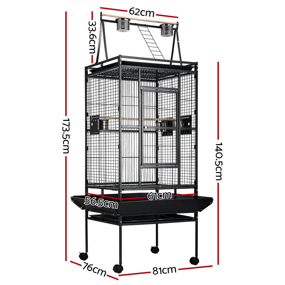 i.Pet Large Bird Cage Wrought Iron 173cm Black