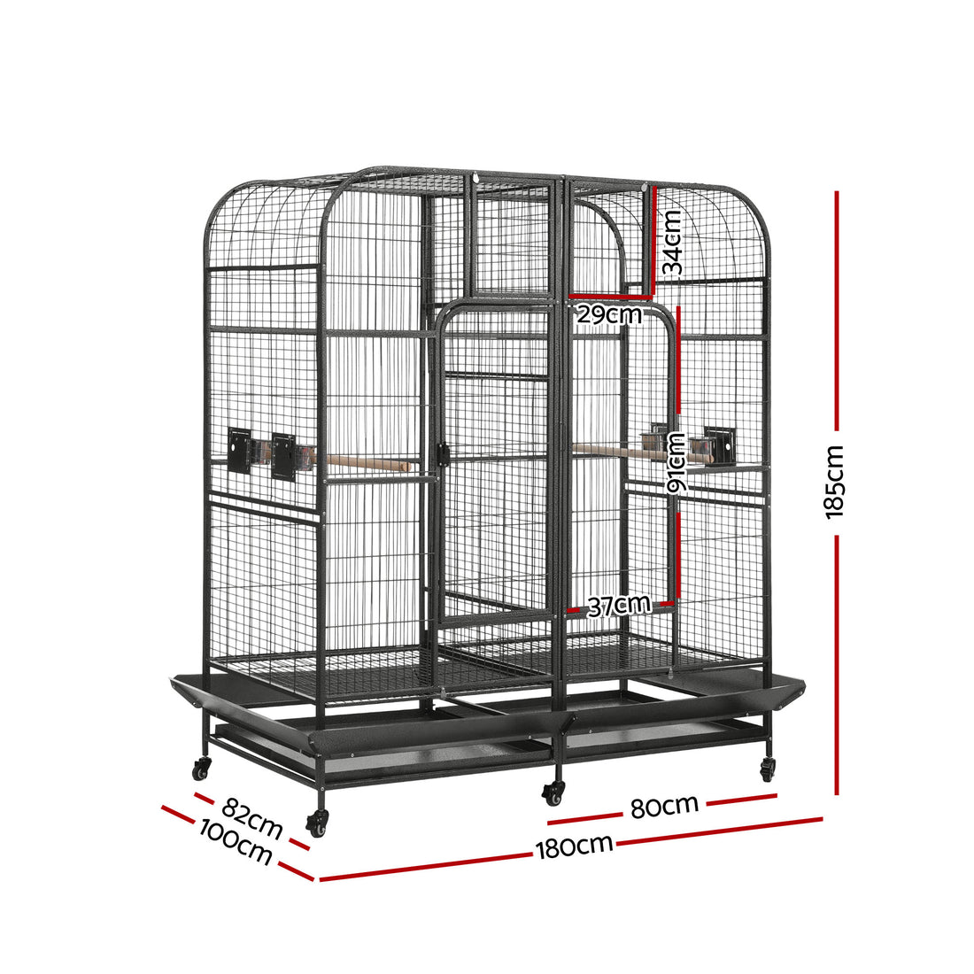 i.Pet Bird Cage Extra Large Aviary 185cm with Castor Wheels