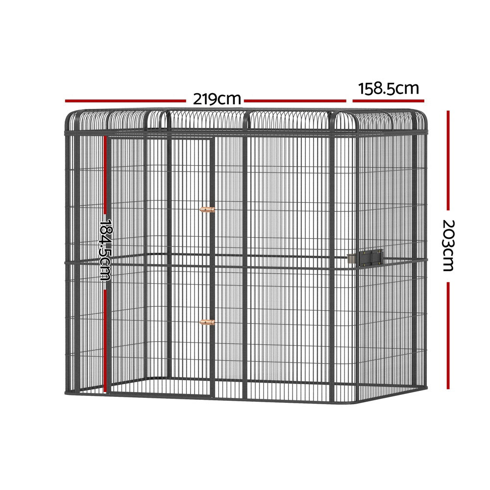 i.Pet Walk-in Bird Aviary 203cm Black