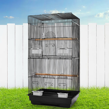 i.Pet Large Bird Cage Aviary for Small Medium Birds 88cm Black