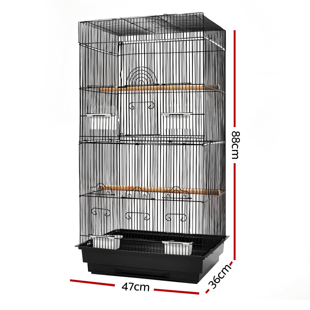 i.Pet Large Bird Cage Aviary for Small Medium Birds 88cm Black
