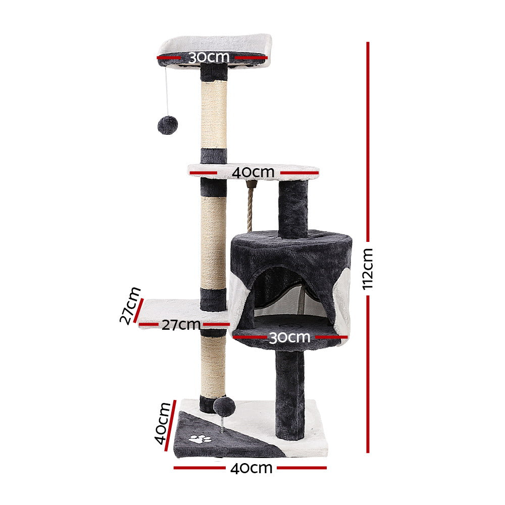 i.Pet Cat Tower Tree Scratching Post 112cm Gray