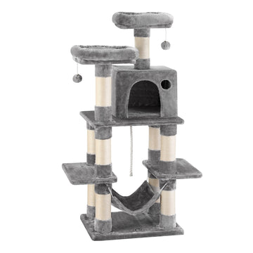 i.Pet Cat Tree Tower Multi-Level Sisal Scratching Post 145cm Light Grey