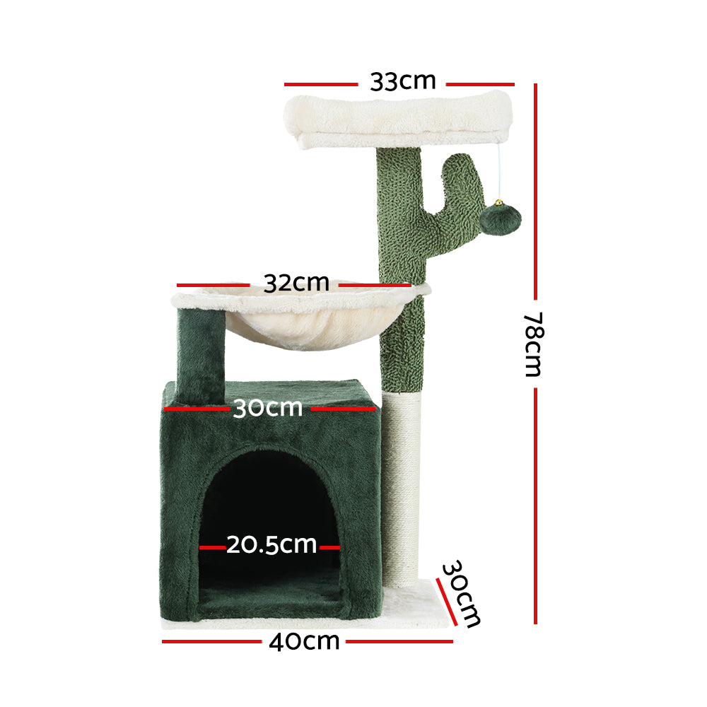 i.Pet Cat Tree Tower Multi-Level Scratching Post 78cm Green