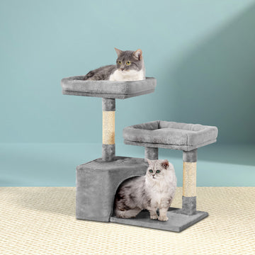i.Pet Cat Tree Tower Multi-Level Scratching Post 69cm Light Grey