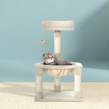 i.Pet Cat Tree Tower with Hammock Scratching Post 69cm Beige
