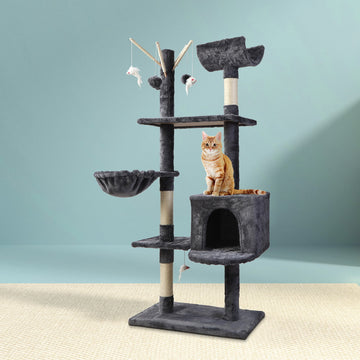 i.Pet Cat Tower Tree Scratching Post 140cm Dark Gray