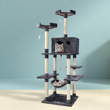 i.Pet Multi-Level Cat Tree with Scratching Post 184cm Dark Grey