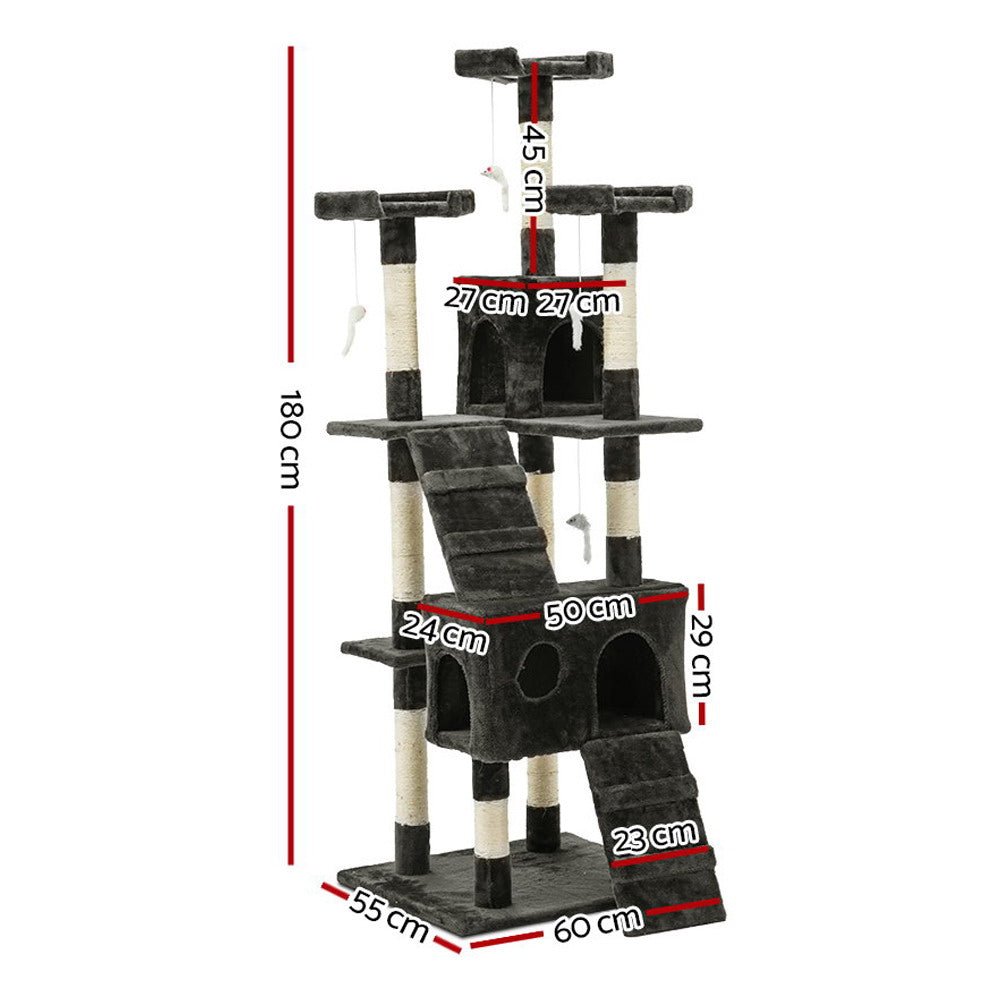 i.Pet Giant Cat Tower Tree Scratching Post 180cm Gray