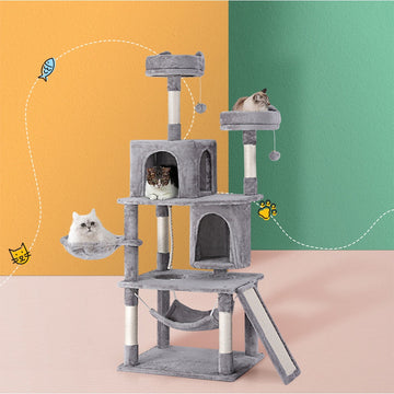 i.Pet Cat Tree Tower 161cm Grey Multi-Level Scratching Post