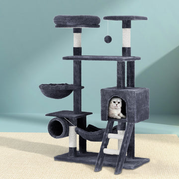 i.Pet Cat Tree Tower Multi-Level 144cm Grey