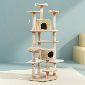 i.Pet Cat Tree Tower Scratching Post 203cm Beige