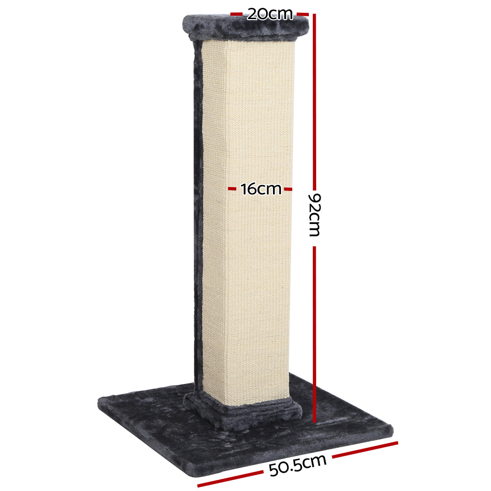 i.Pet Cat Scratching Post Tower 92cm with Plush Base Grey