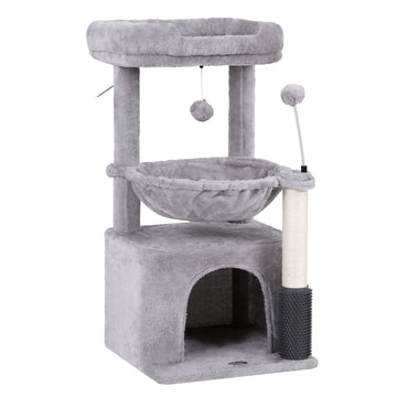 i.Pet Cat Tree Tower with Sisal Scratching Posts 82cm Light Grey