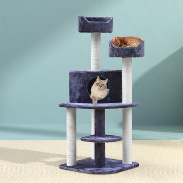 i.Pet Cat Tower Tree Scratching Post Condo 126cm Gray