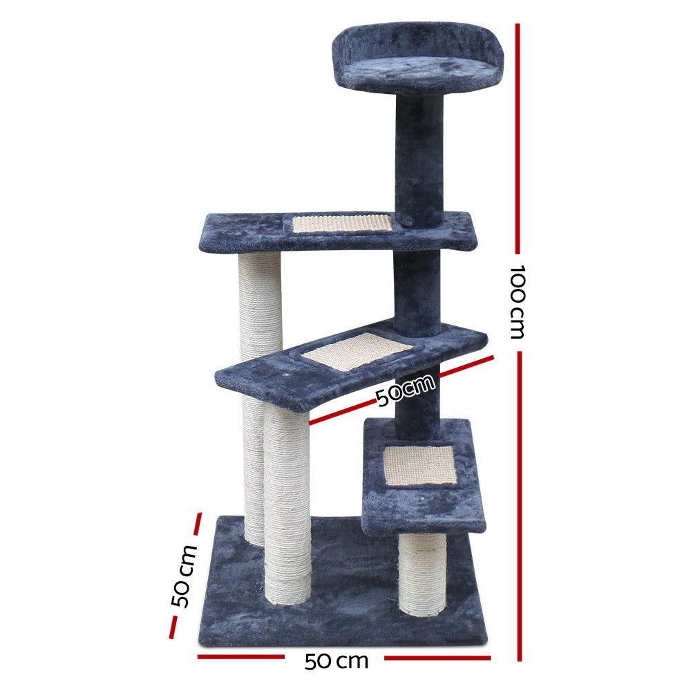 i.Pet Cat Tower Tree Scratching Post 100cm Gray