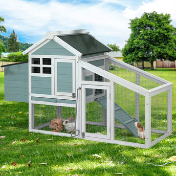 i.Pet Chicken Coop Hutch with Egg Collection Box FIR Wood 150cm