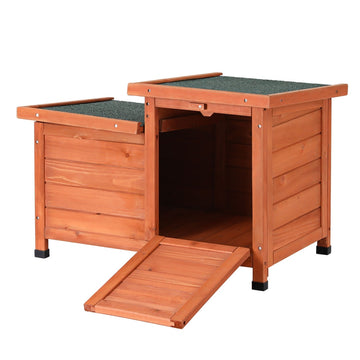 i.Pet Outdoor Cat House Rabbit Hutch FIR Wood 70cm Brown Green