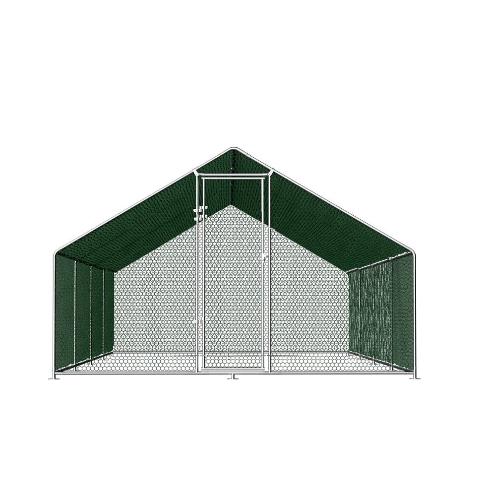 i.Pet Large Lockable Chicken Coop Enclosure 8m x 3m Galvanised Steel