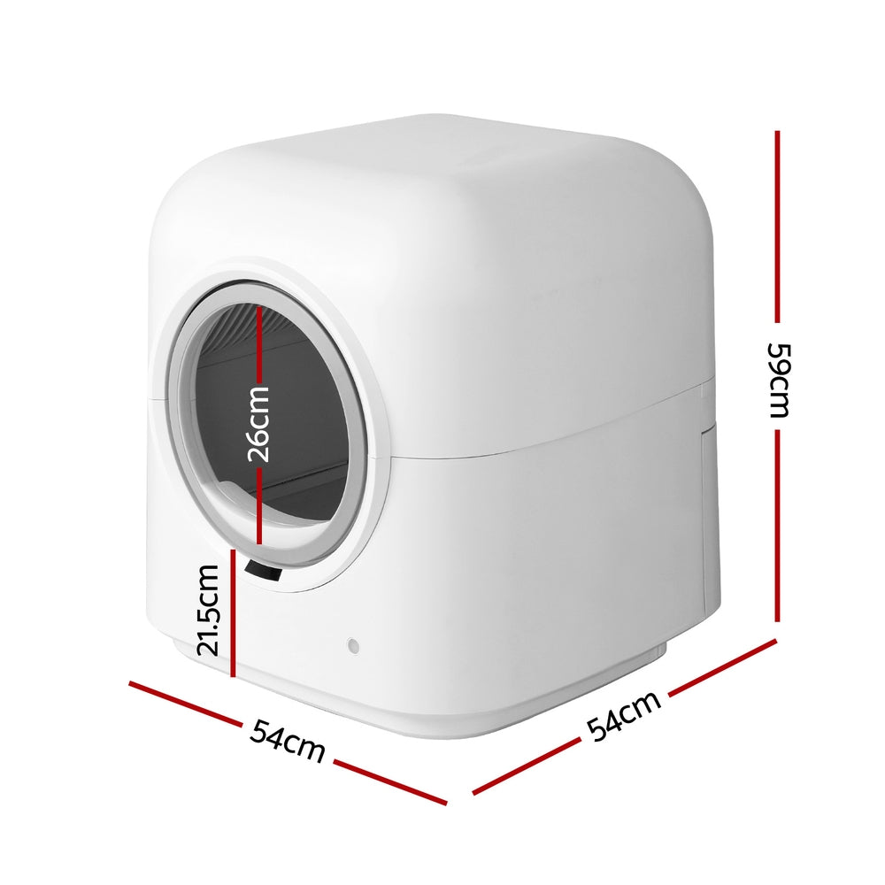 i.Pet Smart Automatic Cat Litter Box Self-Cleaning Large White