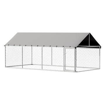 i.Pet Weatherproof Outdoor Dog Kennel Run 2m x 4m Steel Frame