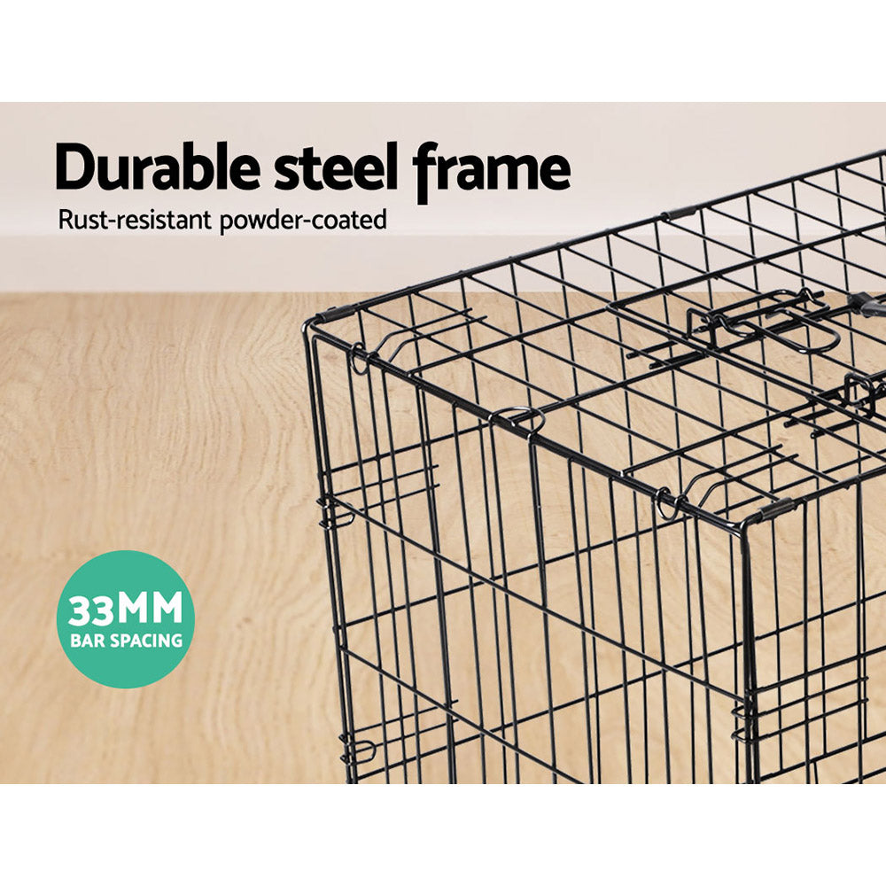 i.Pet Foldable Metal Dog Kennel Cage 24 inch Black