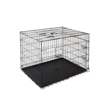 i.Pet Foldable Metal Dog Kennel Cage 42 inch Black