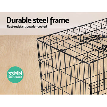 i.Pet Foldable Metal Dog Kennel Cage 48 inch Black