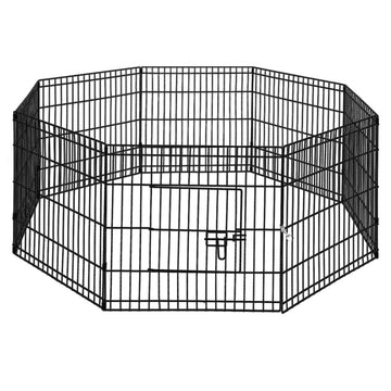 i.Pet 2 Set Dog Playpen Expandable 16 Panel Black