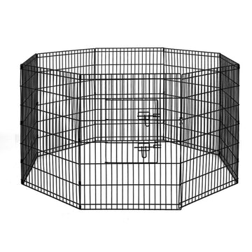 i.Pet 2 Set Dog Playpen Expandable 16 Panel 91cm Black
