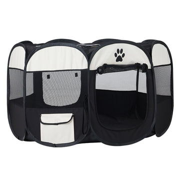 i.Pet 3XL Pet Playpen Tent for Dogs Cats and Small Pets Black and White