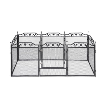 i.Pet Dog Playpen Heavy-Duty Steel Multi-Configuration Indoor Outdoor Black