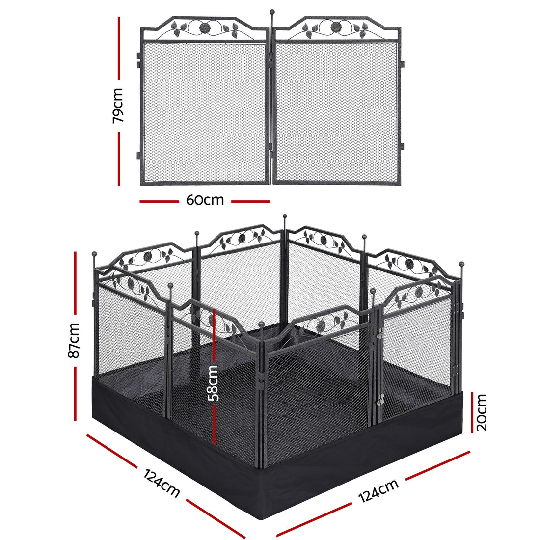 i.Pet Dog Playpen Heavy-Duty Steel Multi-Configuration Indoor Outdoor Black