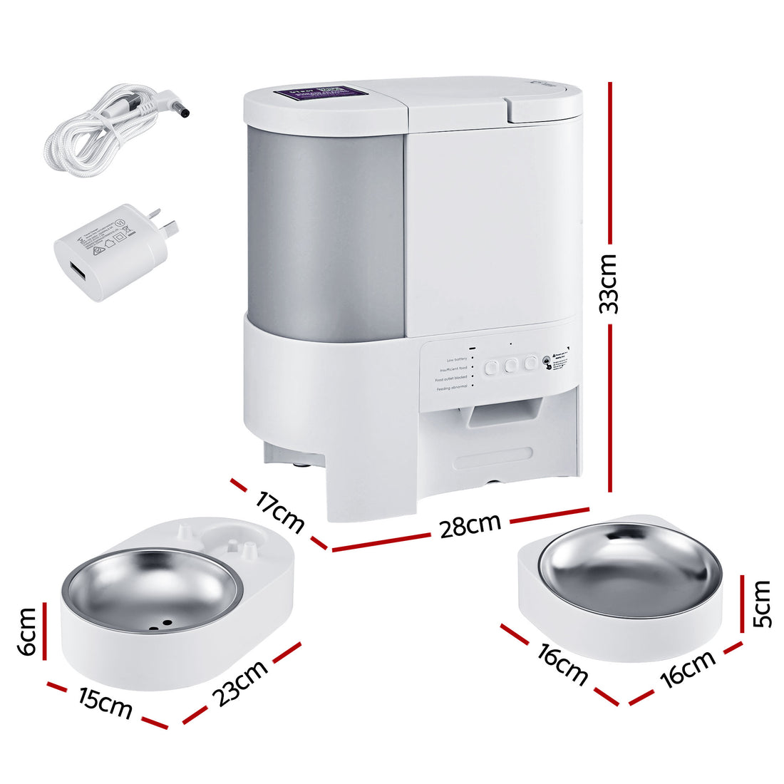 i.Pet 2-in-1 Automatic Pet Feeder and Water Dispenser WiFi 4L/3L White
