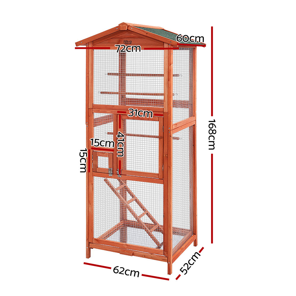 i.Pet Outdoor Weather-Resistant Bird Cage 168cm Fir Wood