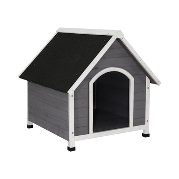 i.Pet Wooden Dog Kennel House Fir Wood 81cm Grey