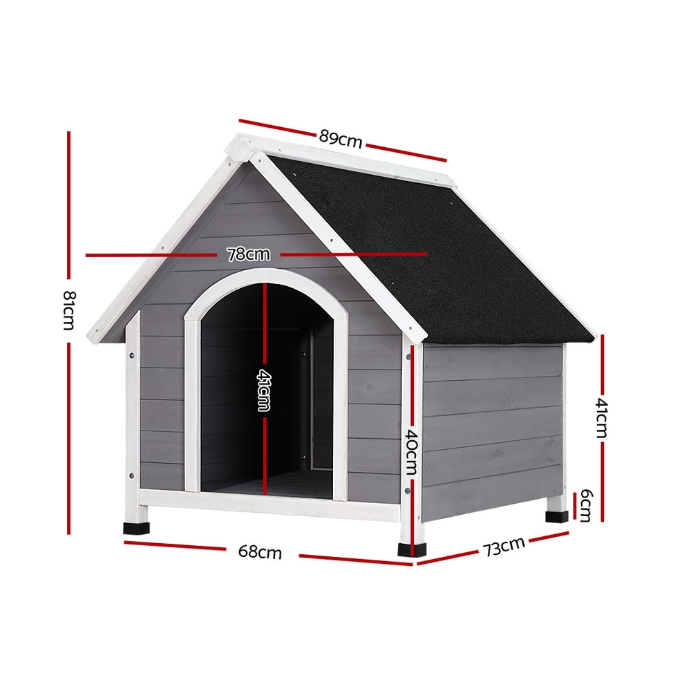 i.Pet Wooden Dog Kennel House Fir Wood 81cm Grey