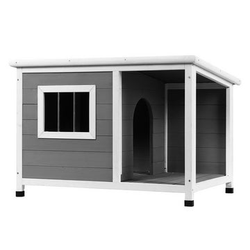 i.Pet Wooden Dog Kennel House Outdoor Indoor Fir Wood 86x63x60cm