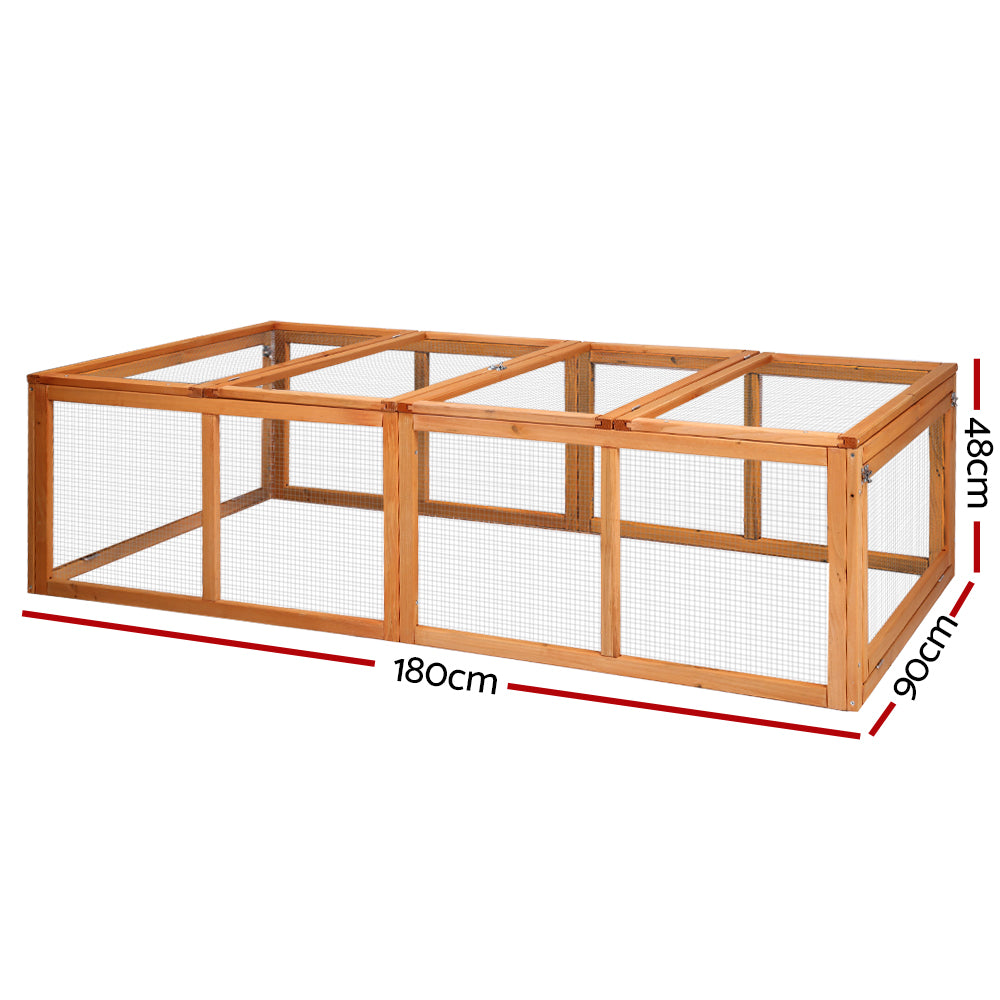 i.Pet Chicken Coop and Rabbit Hutch Extension Run 180cm FIR Wood