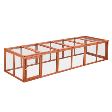 i.Pet Large Outdoor Pet Run Enclosure 240cm FIR Wood Galvanised Mesh