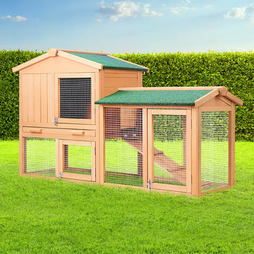 i.Pet Chicken Coop and Rabbit Hutch with Sleeping Area and Run