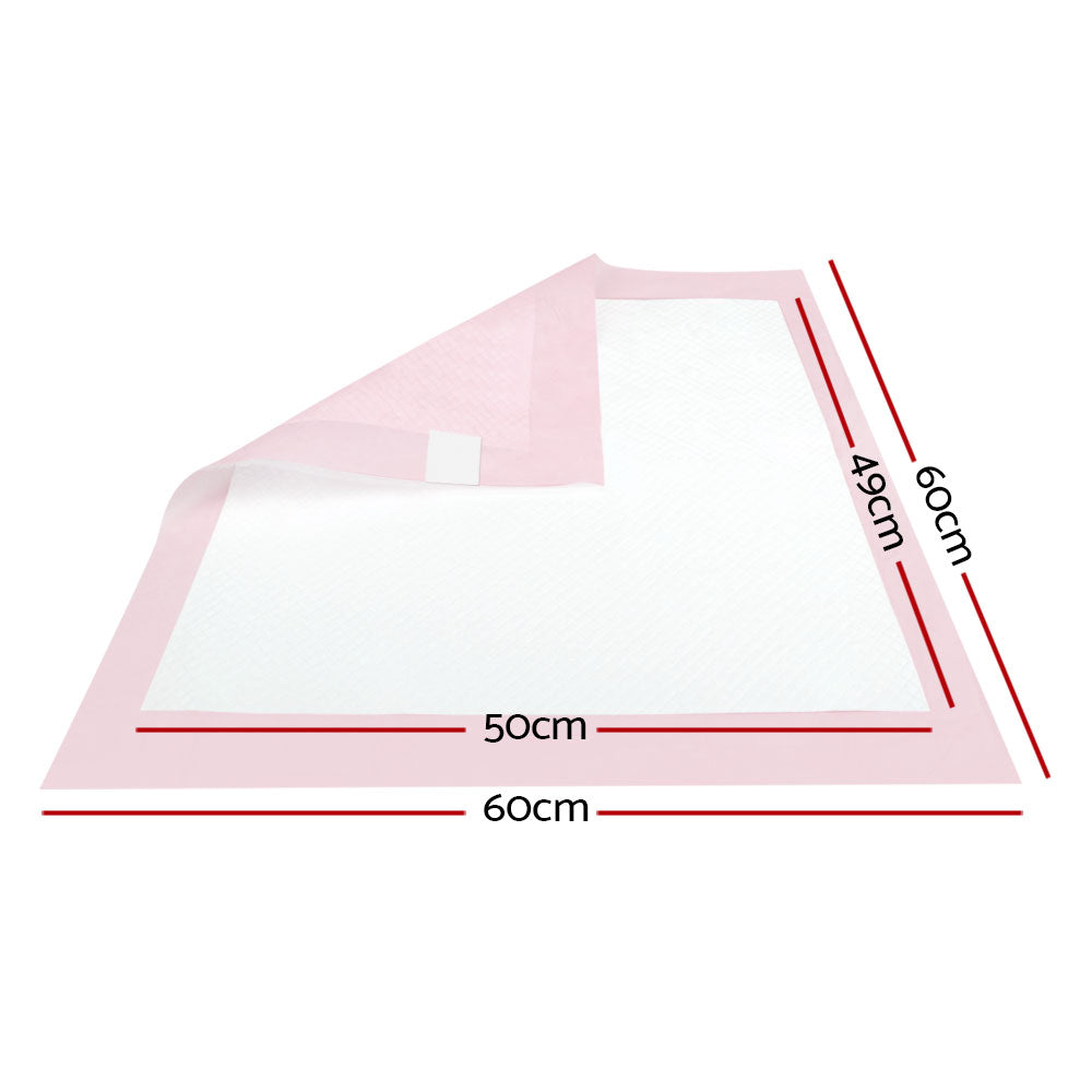 i.Pet Pet Training Pads 200-Pack 60x60cm Absorbent Puppy Dog Toilet Mat Pink