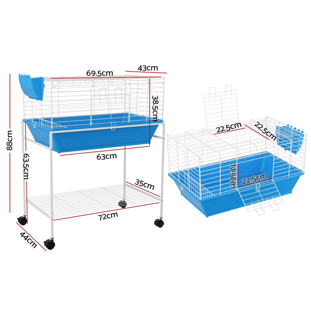 i.Pet Indoor Rabbit Cage with Wheeled Stand 88cm