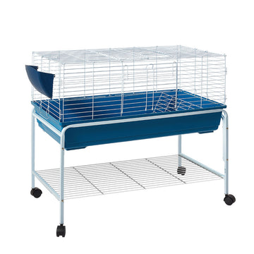 i.Pet Indoor Rabbit Cage Hutch with Stand and Castor Wheels 106cm