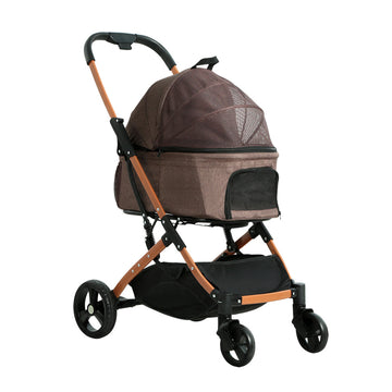 i.Pet Pet Stroller 3-in-1 Carrier and Car Seat Brown
