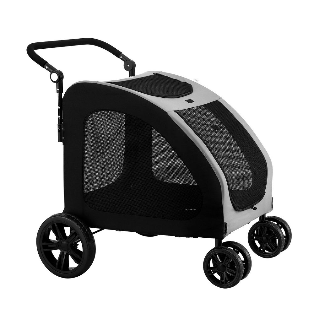 i.Pet Pet Stroller with Large Pet Carrier 4 Wheels Foldable