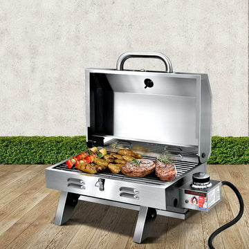 Grillz Portable Gas BBQ 12,000BTU Stainless Steel