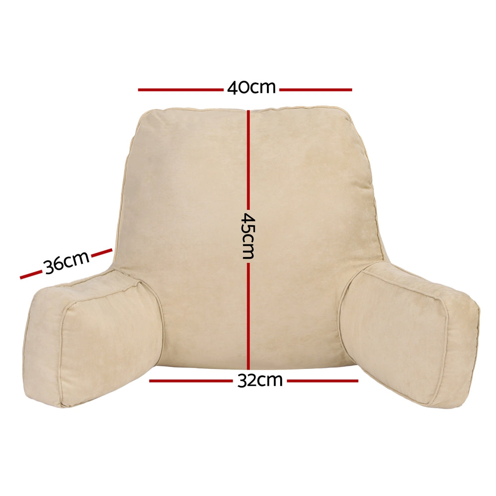 Giselle Bedding Reading Pillow with Faux Suede Cover Oatmeal